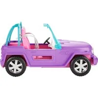 Barbie Spielzeug-Auto Barbie Jeep Convertible lila Jeep bewegliche Räder ohne Puppe GMT46 3+