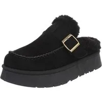 Ital-Design Damen Clog mit Plateausohle und Futter Snowboots (92125527) Flach Hausschuhe in Schwarz