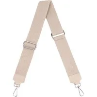 MIRROSI Schulterriemen Made in Italy aus Echtleder Schultergurt für Tasche zum Wechseln (Beige, Karabiner in silberner Farbe, 1x Taschengurt)
