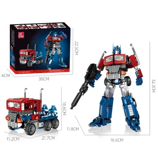JIESTAR JJ9022 2in1 Transformer Robot Mecha Series Building Blocks Commander Truck Deformation Action Robot Puzzle Toys