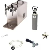 ich-zapfe Bierzapfanlage Bierzapfanlage STREAM 50 Komplettset, 2-Leitungs Trockenkühler, bis, 55 l/h, mit CO2 Flasche