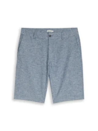 Denim Tom Tailor - TTRELAXED Chino Shorts mit Leinenanteil nighttime blue chambray - Gr. - L