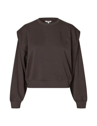 mbym - Sweatshirt mit Ballonärmeln braun - Gr. - XS