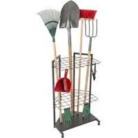 relaxdays Gartengerätehalter Gartengeräteständer für 34 Werkzeuge, (1-tlg., anthrazit)