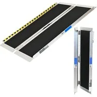 TRUTZHOLM Auffahrrampe Rollstuhlrampe klappbar 122cm Traglast 272kg Alu grau (Stück, 1-St), schwarz beschichtet