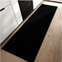 Primedeco Teppich Küchenteppich Schwarzer Hintergrund PVC rutschfest abwaschbar Läufer, Rechteckig, Höhe: 3 mm, Pflegeleicht & Wasserabweisend