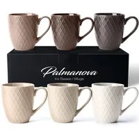 MiaMio Tasse 6 x 400 ml – Kaffeetassen Set / Becher– Moderne Keramik Matt, 6-tlg., Keramik