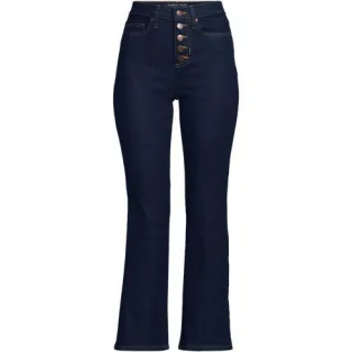 Kurze Denim-Schlagjeans für Damen, Damen, size: regular, Blau, Elasthan/Baumwoll-Mischung/Polyester-Mischung, by Lands' End