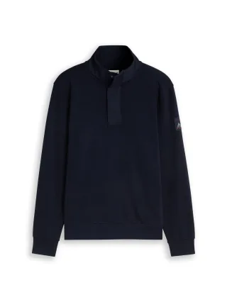 Tom Tailor - Troyer Sweatshirt mit Badge sky captain blue - Gr. - XXL