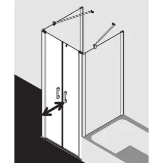 Kermi Pega Pendeltür PEPTD07818VAK 78x185cm, silber hochglanz, ESG klar, auf Duschplatz
