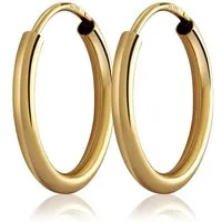 NKlaus Paar Creolen Paar 15mm Creolen 333 Gelbgold 2,0mm starke Gold O