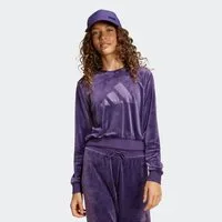 adidas Sportswear Sweatshirt JG HLD C SWT aus weichem Samt, bauchfreier Schnitt, Rundhalsausschnitt