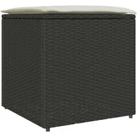 vidaXL Gartenbox Kissenbox mit Speicher Schwarz 50 x 50 x 50 cm Poly-Rattan (1 St)