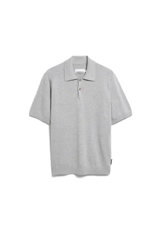 Armedangels - SHORTSLEEVE KNIT POLOSHIRT silver melange - Gr. - S