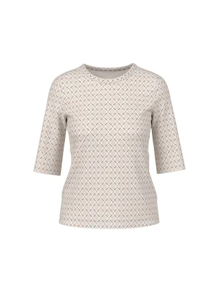 Marc Cain Sports - Biobaumwoll-Shirt mit Print smoke - Gr. - 40