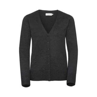 Russell Collection - Strickjacke V-Ausschnitt für Damen (Holzkohle-Mergel)