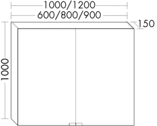 Burgbad Spiegelschrank rc40 System PG2 1000x800x150 Eiche Dark Chocolate, SPOK080F4118 SPOK080F4118
