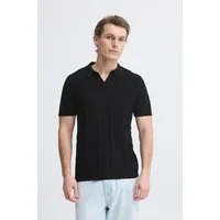 Blend Polokragenpullover BHBARON SPLIT POLO PPNOOS aus Baumwolle, Regular Fit, unifarben, Kurzarm, mit V-Ausschnitt