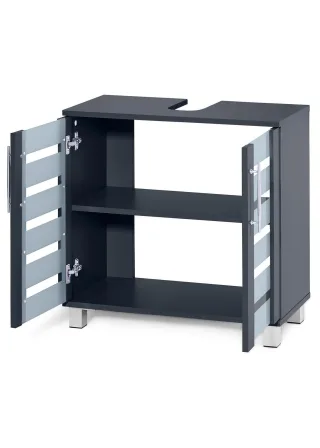 bonprix Waschbeckenunterschrank, grau, Gr.60x62 cm, Schicker Stauraum fürs Bad: Waschbecken-Unterschrank Ted