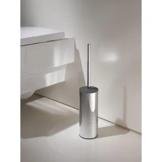 KEUCO Moll Toilettenbürstengarnitur 0496900101 mit Metallgehäuse, Bürste mit Deckel, Standmodell, verchromt/anthrazit