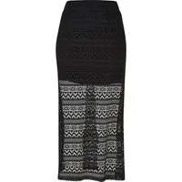 URBAN CLASSICS Jerseyrock Urban Classics Damen Ladies Stretch Crochet Lace Midi Skirt (1-tlg)