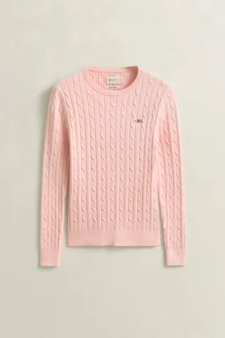 GANT - Zopfstrick Rundhalspullover apricot pink - Gr. - XXL