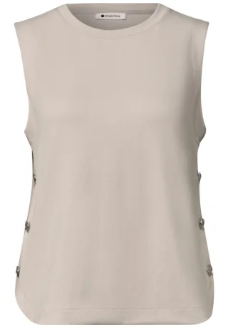 Street One - Top mit Zierknöpfen beige - Gr. - 34