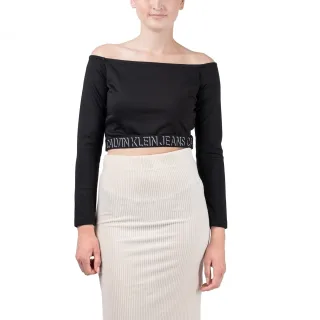 Calvin Klein Milano Logo Elastic Bardot Top