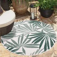 Carpet City Outdoorteppich DUO RUG 5771, rund, Höhe: 5 mm, Wendeteppich Wetterfest In- & Outdoor, Balkon, Terrasse, Wohnzimmer