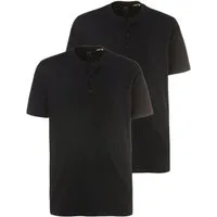 JP1880 T-Shirt Henleys Basic 2er-Pack Rundhals Knopfleiste (2-tlg)