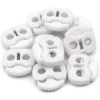 maDDma 10 Kordelstopper mit zwei Löchern 20x20mm, Durchzug 5mm Gurtstecker