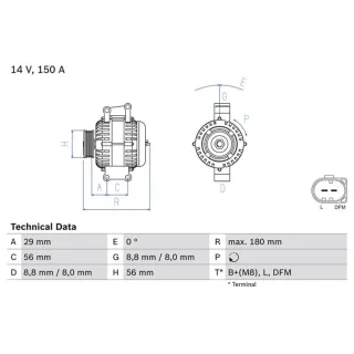 Bosch Lichtmaschine 150A Audi A4 A6