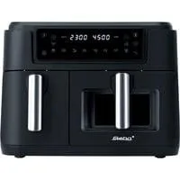 Doppel-Heißluftfritteuse HF 9500 DUO schwarz, 2.400 Watt, 2 Körbe 6 Liter + 3,5 Liter