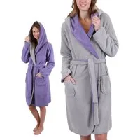 Betz Bademantel Wendebademantel KIEL Saunamantel mit Kapuze, 100% Polyester, Kapuze, Gurtel, Bindegürtel sowie 2 aufgesetzte Taschen
