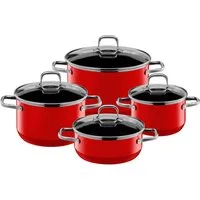 Silit Topf-Set Silit Silargan® Elegance Topf-Set, 4-teilig, Red, Silargan Funktionskeramik (Kochtopf Set, mit Glasdeckel), Made in Germany