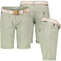 Urban Surface Bermudas Damen Short Bermuda kurze Hose Sommer Chino Stoff knielang mit Gürtel