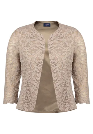 Vera Mont - Blazer-Jacke Taupe/Silver - Gr. - 46