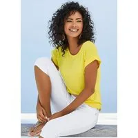 Vivance Kurzarmshirt mit Gummizug im Bund Sommershirt aus weichem Viskose-Stretch