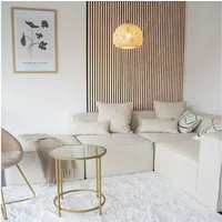 HOME DELUXE Wandpaneel Akustikpaneel / Lamellenwand SONIC, BxL: 40,00x80,00 cm, 0,32 qm, (Schalldämpfend, 9-tlg., Individuell kürzbar und zuschneidbar) Holzwand, Akustik Wand Paneele, Akustik Paneel