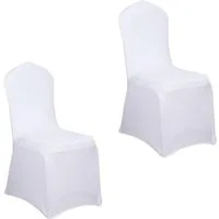 FIVMEN Stuhlhusse Stretch Weiß Stuhlhussen Universell Passform Modernes Design, Stuhlbezug für Hochzeit Taufe Geburtstagsfeier Dekoration