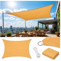Sunicol Sonnensegel Wasserdicht Sonnenschutz, 95% UV-Schutz, Windschutz HDPE Gewebe, Atmungsaktiv, Robust & Stabil für Außenbereich Garten Balkon Terrasse
