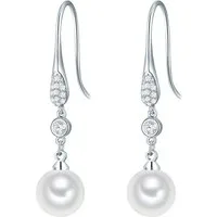 Lulu & Jane Perlenohrringe silber, mit Glas