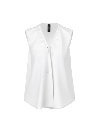 Marc Cain Additions - Schwingendes Top mit Falte white - Gr. - 38