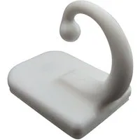 rewagi Klebehaken Raffhaken - Klebehaken,- weiß – Breite: 17mm Höhe: 24 mm Tiefe: 20 mm, Badezimmer, Türen, Vorhänge, Seilhalter, (4-St), Verkaufseinheit: 2, 4, 8, 12, 24, 50,100 Stück