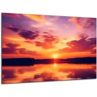 DARO Design Leinwandbild Modern Abstrakt Wandbilder XXL Wandbild Wand Deko Leinwand Bilder, (Sonnenuntergang - Bild groß Wohnzimmer Schlafzimmer Küche Esszimmer Einteilig Querformat Fotodruck Leinwände Wanddeko Abstrakte Kunst Boho), 60x40cm