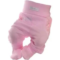 La Bortini Schlupfhose Hose mit Füßchen für Baby und Kinder in Rosa mit Sternchen aus Baumwolle, 44 50 56 62 68 74 80, mit weichem Bund