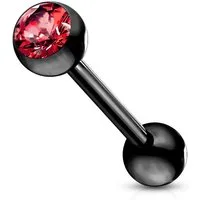 viva-adorno Piercing-Set Zungenpiercing Barbell Piercing Stab mit Kristall Kugel, Ohrpiercing Stecker Hantel Chirurgenstahl 316L beschichtet