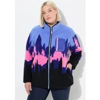 Ulla Popken Sweatjacke Fleecejacke Berge Stehkragen 2-Wege-Zipper