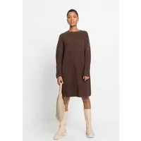 bonprix Strickkleid aus Polyacryl, lockere Passform, knielang, mit Rundhalsausschnitt