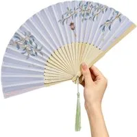 Bomiclss Handfächer Faltbare Fächer, Handfächer, Bambusfächer mit Quaste für Tanzen, (1-tlg), Cosplay, Hochzeit, Party, Requisiten-Dekoration